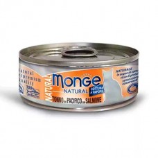 Monge Natural Cat Cans, влажный корм для кошек с желтоперым тунцом и лососем, банка 80 гр.