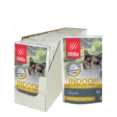 	Blitz Indoor влажный корм для стерилизованных кошек "Курица с тыквой" 85 гр