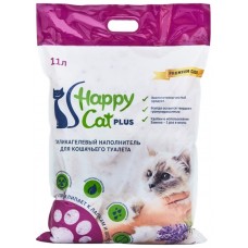 Happy Cat Наполнитель для кошачьего туалета силикогель 11л лаванда