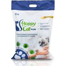 Happy Cat Наполнитель для кошачьего туалета силикогель 11л обычный