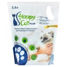 Happy Cat Наполнитель для кошачьего туалета силикогель 3,8л обычный