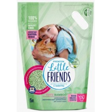 Наполнитель растительный  комкующийся для туалета кошек "Little Friends Tofu Bamboo" п/м пакет 2,5к