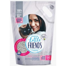 Наполнитель растительный  комкующийся для туалета кошек "Little Friends Tofu Carbon" п/м пакет 2,5к