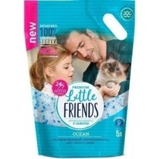 Наполнитель силикагелевый для туалета кошек "Little Friends@ Ocean" пакет 5л