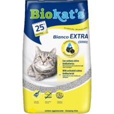 BIOKAT'S Bianco Extra\ Наполнитель для кошачьего туалета, бентонит экстра белый 10л