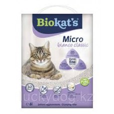 BIOKAT'S Micro Bianco Fresh\ Наполнитель для кошачьего туалета, бентонит микро белый 6л