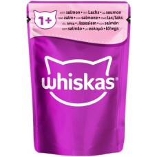 Whiskas для взрослых кошек желе с лососем 85г