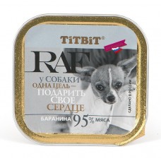 Консервы для собак TiTBiT RAF, все породы, ,баранина, 100г