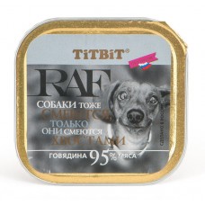 Консервы для собак TiTBiT RAF, все породы, говядина, 100г