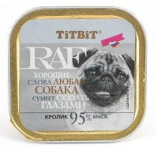 Консервы для собак TiTBiT RAF, все породы, кролик, 100г
