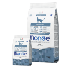 Monge Cat Sterilised Trout,сухой монопротеиновый корм для стерилизованных кошек с форелью,уп.1,5 кг.