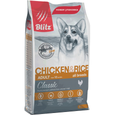 Blitz Adult Dog Chicken&Rice, корм для взрослых собак с курицей и рисом,уп.15 кг.