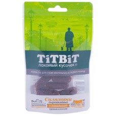 Titbit Колбаски сыровяленые Салямини с говядиной для собак маленьких и средних пород 40 г 011744