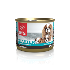 BLITZ Starter индейка с цукини, корм конс. полнор. для щенков, беременных и кормящих сук, 200 гр