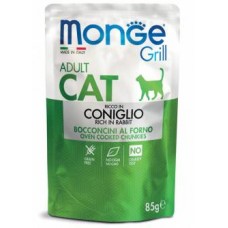 Monge Cat Grill Adult Rabbit, влажный корм для взрослых кошек с кроликом, уп.85 гр.