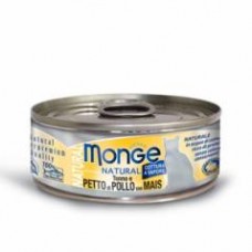 Monge Natural Cat Cans, влажный корм для кошек с курицей и кукурузой, банка 80 гр.