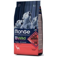 MONGE BWILD LOW GR DEER ALL BR P&J\ ЩЕНКИ\ЮНИОРЫ  ВСЕХ ПОРОД С МЯСОМ ОЛЕНЯ НИЗКОЗЕРНОВОЙ 12 кг